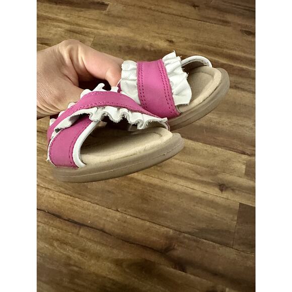 Old Soles Queen Ruffled Sandals Fuchsia Pink Snow White Leather Slingbacks 8 - Picture 9 of 9